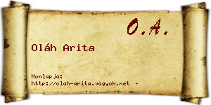 Oláh Arita névjegykártya